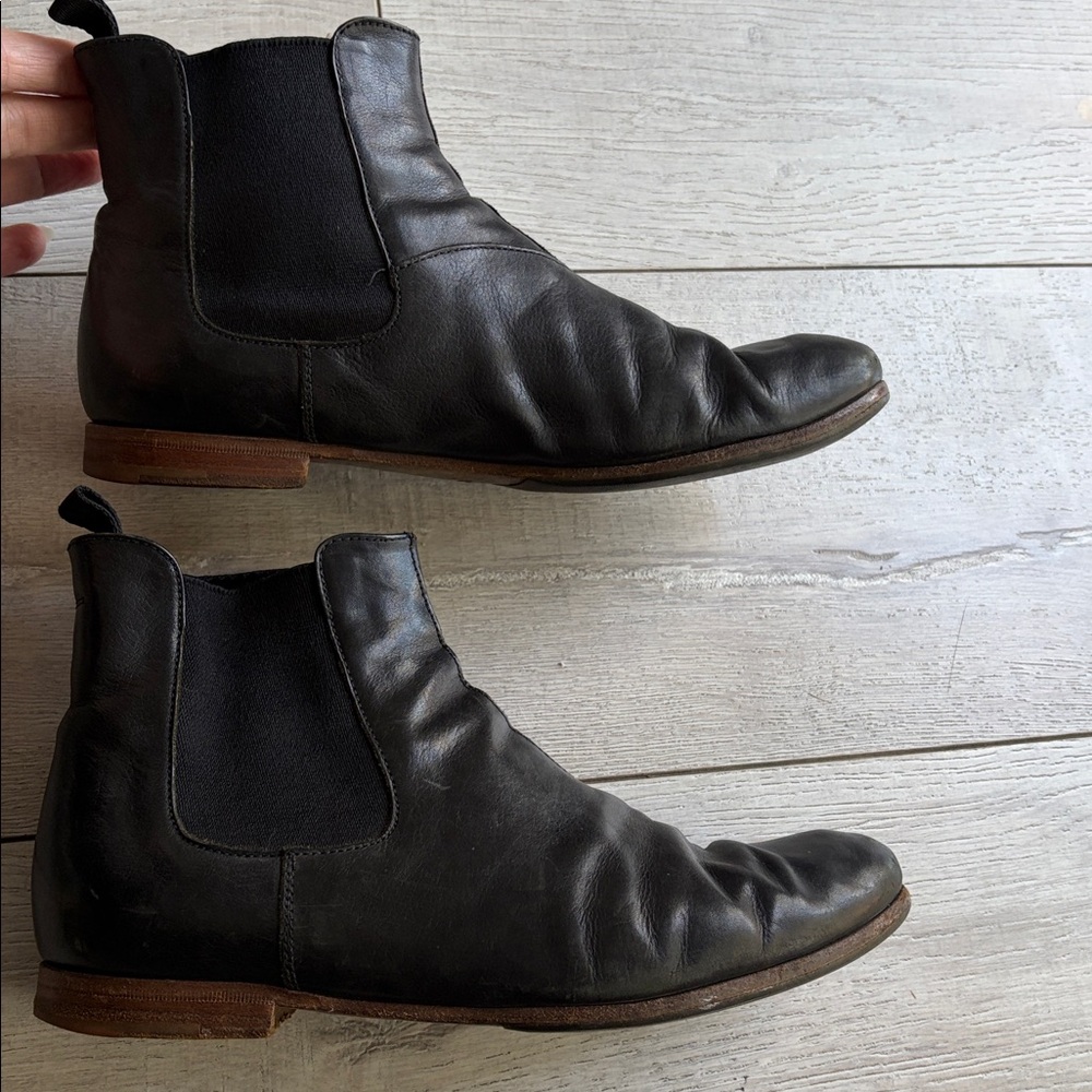 Prada Black Leather Men's Ankle Boots 38 sole replaced genuine Italian leather - Picture 3 of 11